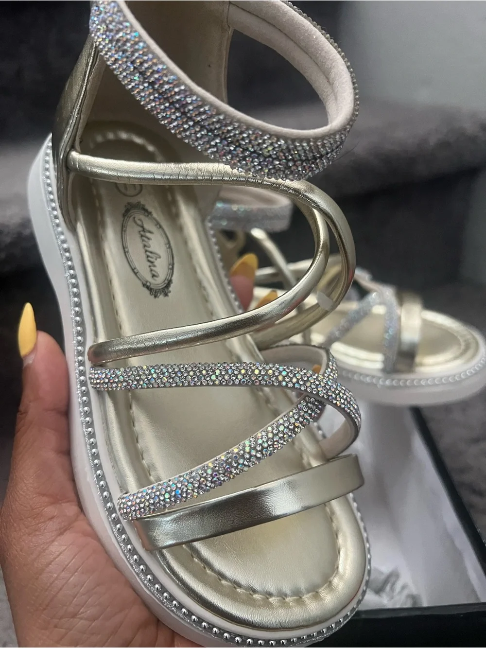Sparkle Strappy Sandal - Silver
